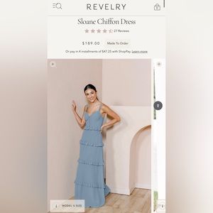 Revelry Sloane Chiffon Dress in French Blue